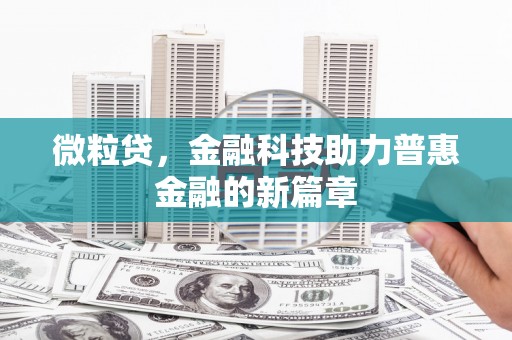 沙湾微粒贷，金融科技助力普惠金融的新篇章
