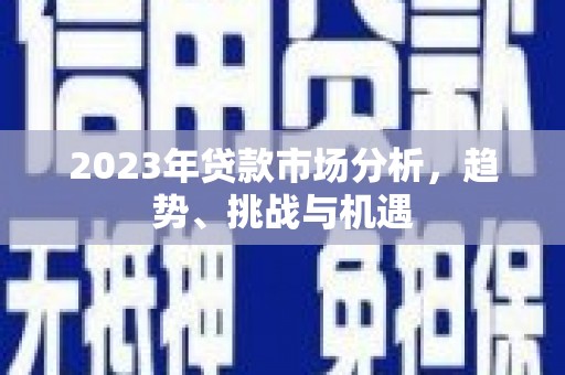 沙湾2023年贷款市场分析，趋势、挑战与机遇