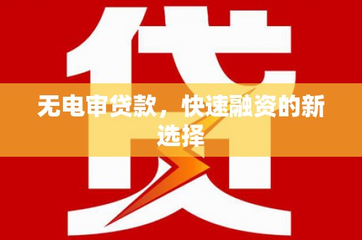 沙湾无电审贷款，快速融资的新选择