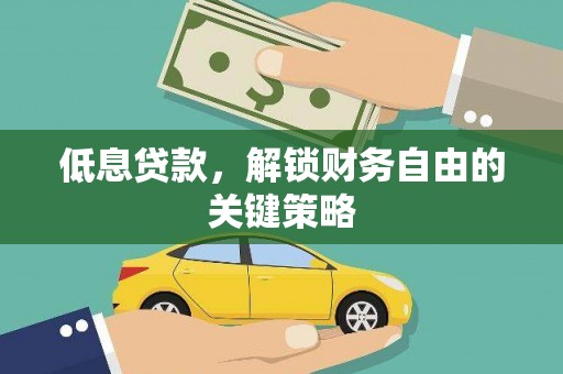 沙湾低息贷款，解锁财务自由的关键策略