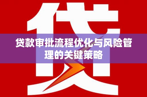 沙湾贷款审批流程优化与风险管理的关键策略