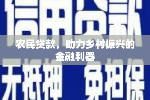 沙湾农民贷款，助力乡村振兴的金融利器