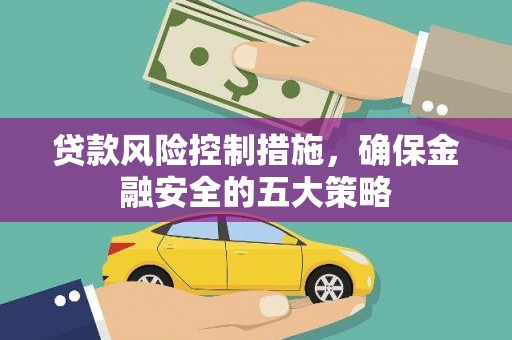 沙湾贷款风险控制措施，确保金融安全的五大策略