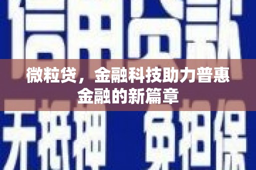 沙湾微粒贷，金融科技助力普惠金融的新篇章