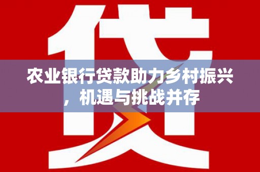 沙湾农业银行贷款助力乡村振兴，机遇与挑战并存