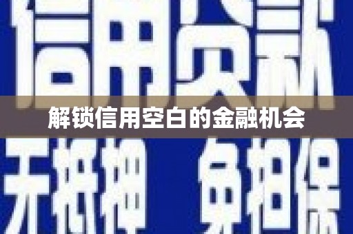 沙湾解锁信用空白的金融机会