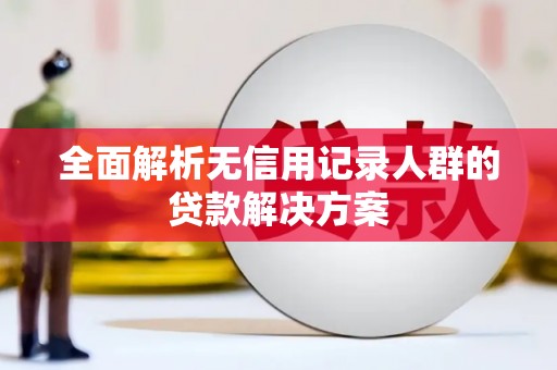 沙湾全面解析无信用记录人群的贷款解决方案